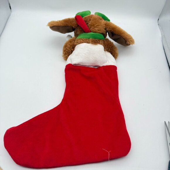 Avon Musical Dog Floppy Eared Christmas Stocking Most Wonderful Time Of The Year - Picture 3 of 9